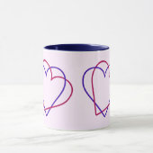 ハートはまたは左利き正しく編みました マグカップ (中央)