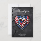ハートはアメリカ国旗のクラシック色にある。 サンキューカード (正面)