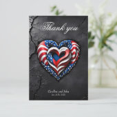 ハートはアメリカ国旗のクラシック色にある。 サンキューカード (スタンド正面)