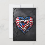 ハートはアメリカ国旗のクラシック色にある。 サンキューカード (裏面)