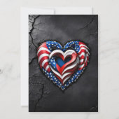 ハートはアメリカ国旗のクラシック色にある。 招待状 (裏面)