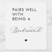 ハートはウェディングパーティーの仲間になるという提案とよく合う ワインラベル (シングルラベル)