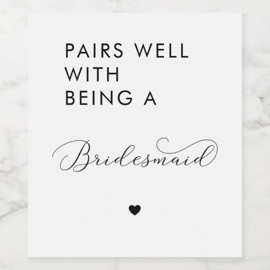 ハートはウェディングパーティーの仲間になるという提案とよく合う ワインラベル (シングルラベル)