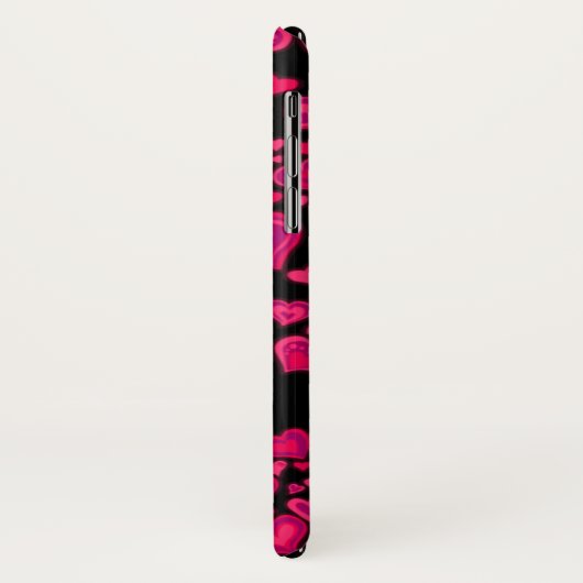 ハートはショッキングピンク及び黒によって示されるiphoneの場合を模造します Case-Mate iPhoneケース (裏面/左)