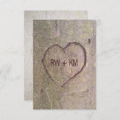 ハートはツリーRSVP返信カードに刻印 出欠カード (正面/裏面)