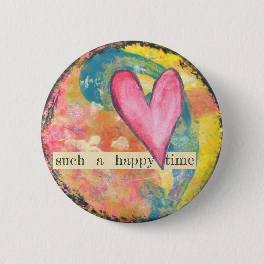 ハートはピンボタンを抽出します 缶バッジ (正面)