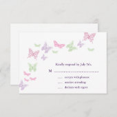 ハートはフラッターRSVP 出欠カード (正面/裏面)