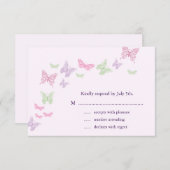 ハートはフラッターRSVP (薄紫) 出欠カード (正面/裏面)