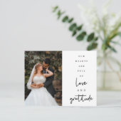 ハートはフルスクリ結婚プトの写真でありがとう ポストカード (スタンド正面)