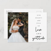 ハートはフルスクリ結婚プトの写真でありがとう ポストカード (正面/裏面)