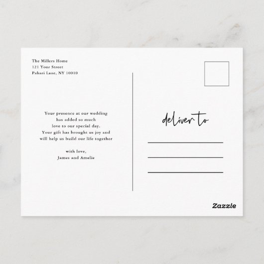 ハートはフルスクリ結婚プトの写真でありがとう ポストカード (裏面)