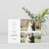 ハートはフル3枚の写真結婚のサンキューカード サンキューカード (スタンド正面)