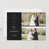 ハートはフル3枚の写真結婚のサンキューカード サンキューカード (正面)