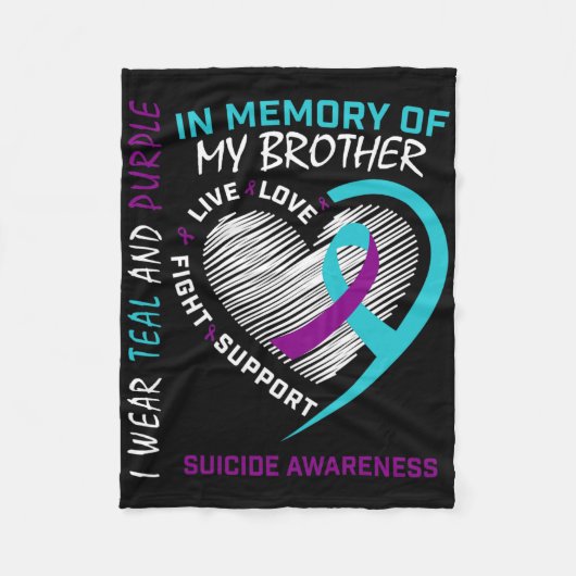 ハートは兄の自殺認識度Pr フリースブランケット (正面)