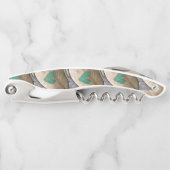 ハートは名前のブラウンの葉のコルクせん抜きの葉を緑化します ソムリエナイフ (正面)