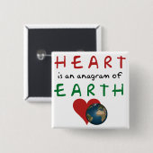 ハートは地球のアナグラムです 缶バッジ (正面&裏面)