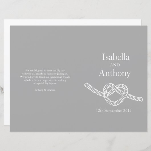 ハートは大きな結婚式のプログラムを結ぶ (正面/裏面)