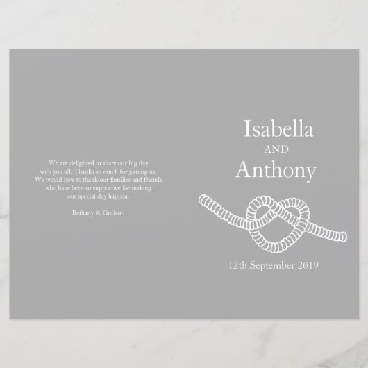 ハートは大きな結婚式のプログラムを結ぶ (正面)