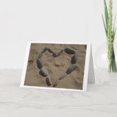 ハートは岩で作られた悔やみや弔慰 カード (正面)