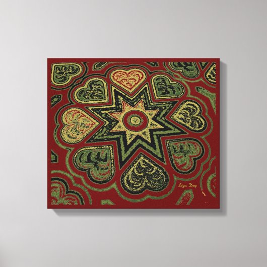 「ハートは愛に満ちた」パネル（ルスティックス） （ブルゴーニュ） キャンバスプリント (正面)