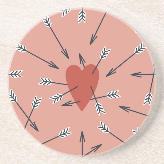 ハートは手作りの矢印。 コースター (正面)