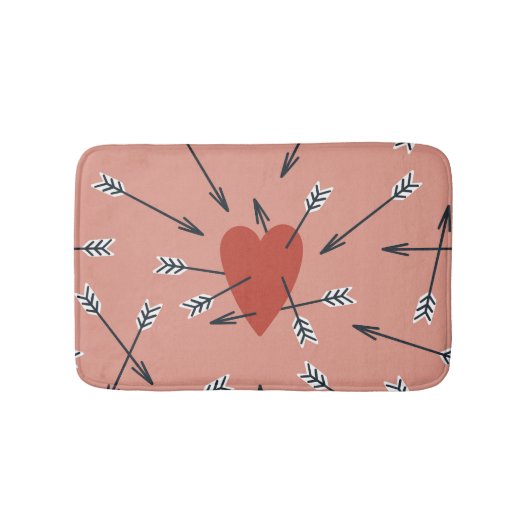 ハートは手作りの矢印。 バスマット (正面)