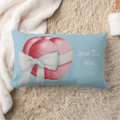 ハートは白いリボンの弓ロマンチックに結ばれる ランバークッション (ブランケット)