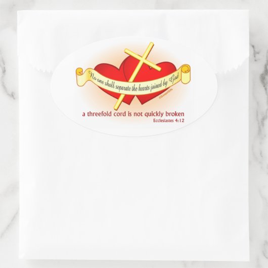 ハートは神のキリスト教の賜物によって結合された 楕円形シール (バッグ)