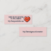 ハートは私の小規模企業をサポートしてくれてありがとう スキニー名刺 (正面/裏面)