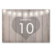 ハートは素朴なテーブル数カードを汚しました テーブルナンバー (裏面)