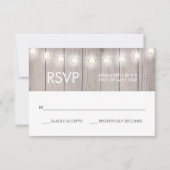 ハートは素朴なRSVPカードを汚しました 出欠カード (正面)