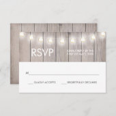 ハートは素朴なRSVPカードを汚しました 出欠カード (正面/裏面)