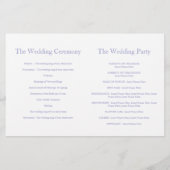 ハートは結び目を紫色の結婚式のプログラム (裏面)