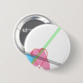 ハートは縞で飾り、 缶バッジ (正面&裏面)