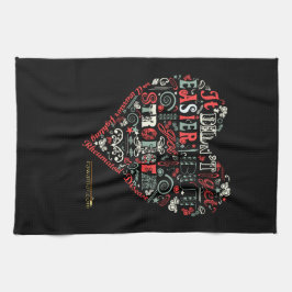 ハートは言います: より強い キッチンタオル