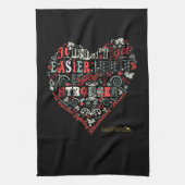 ハートは言います: より強い キッチンタオル (縦)