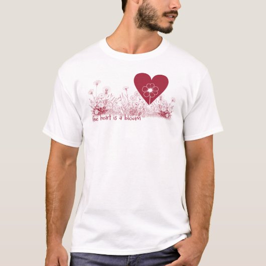 ハートは開花ワイルドフラワーTシャツ Tシャツ (正面)