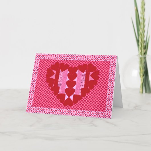 ハートは-キルトを縞で飾り、 シーズンカード (正面)