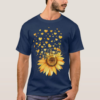ハートひまわりカワイバケーションギフト Tシャツ