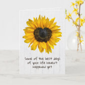 ハートひまわり白漆喰の木 カード (黄色い花)