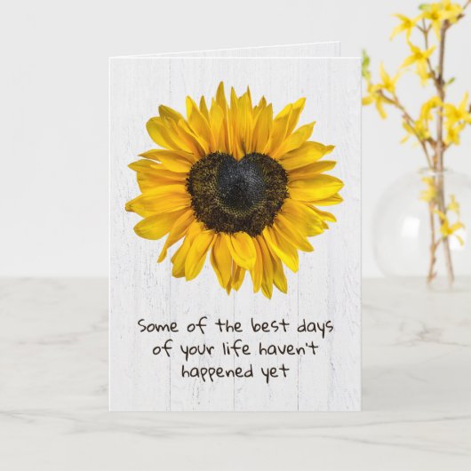 ハートひまわり白漆喰の木 カード (黄色い花)