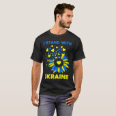 ハートひまわり ウクライナと共にあり  Tシャツ (正面フル)