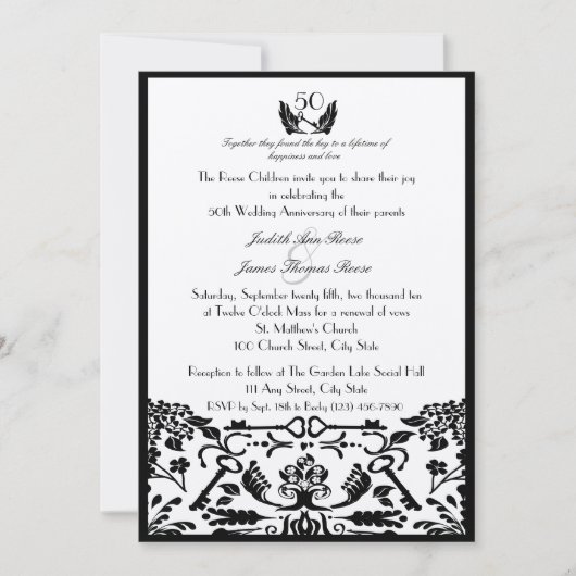 ハートへの鍵/ 50周年記念 招待状 (正面)