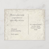 ハートへの鍵、Doves RSVP応答ポストカード インビテーションポストカード (裏面)