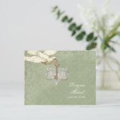 ハートへの鍵、Doves RSVP応答ポストカード インビテーションポストカード (スタンド正面)