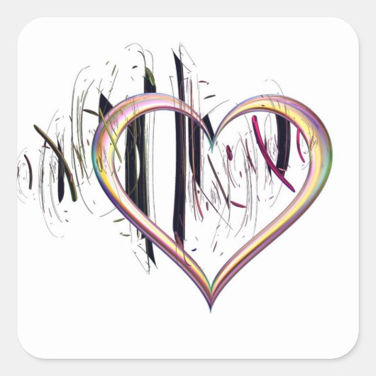 ハートへ真のステッカー スクエアシール (正面)