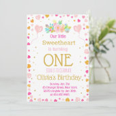 ハートまたはバレンタイン誕生日かわいい 招待状 (スタンド正面)