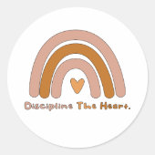 ハートやる気を起こさせるカラフル ラウンドシール (正面)