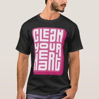 ハートやる気を起こさせる前向きプリント Tシャツ
