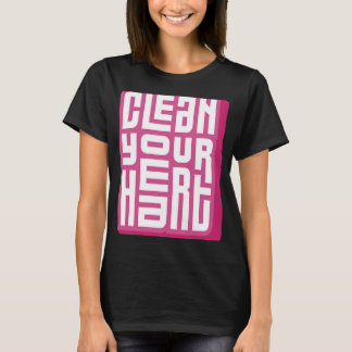 ハートやる気を起こさせる前向きプリント Tシャツ